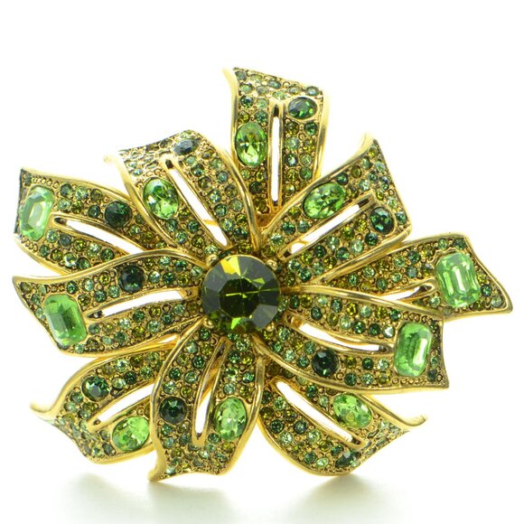 Vintage Kenneth Jay Lane KJL Crystal Flower Pin Brooch - Picture 1 of 6